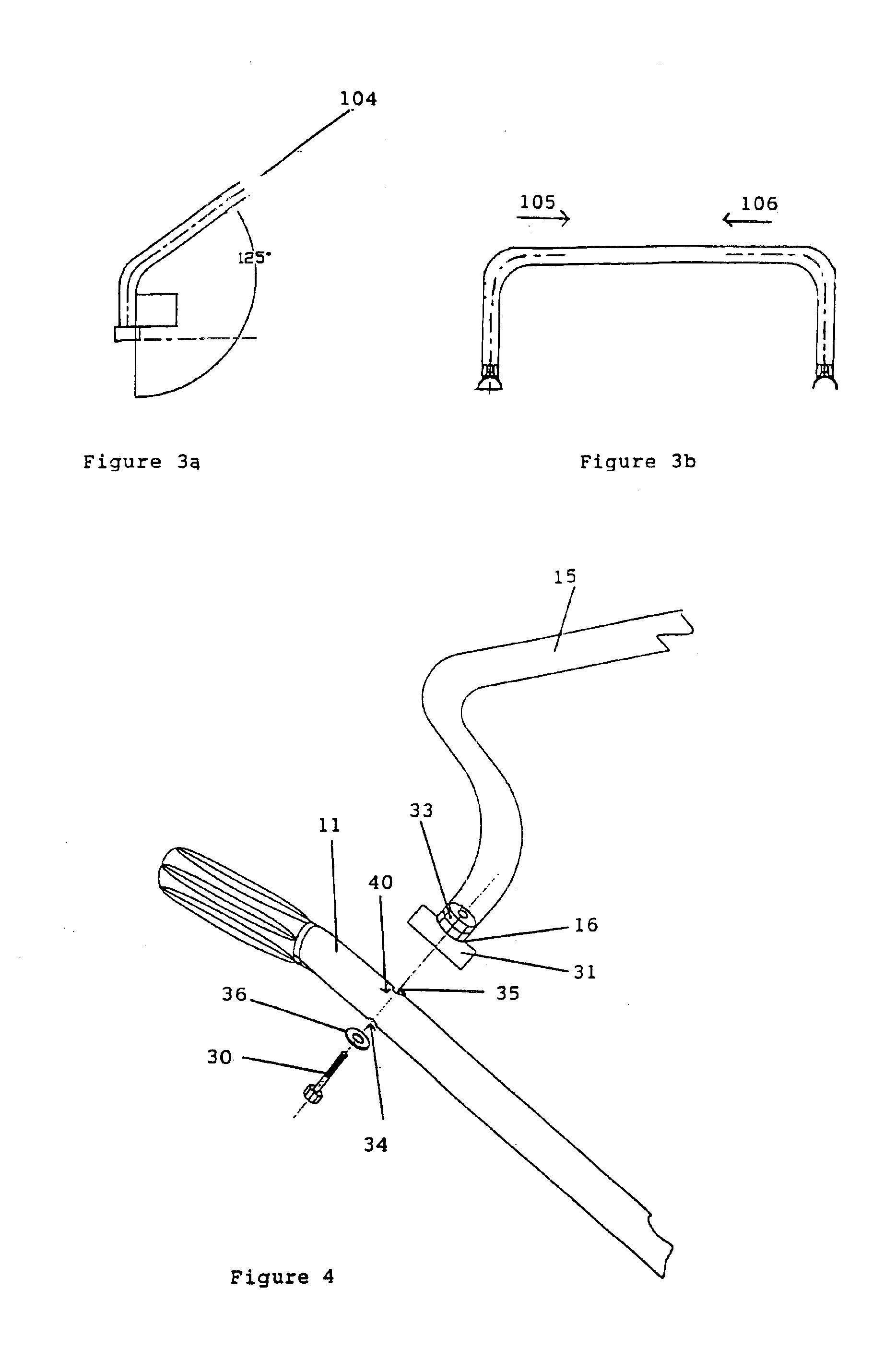 Three wheeled wheelbarrow with handle adaptor