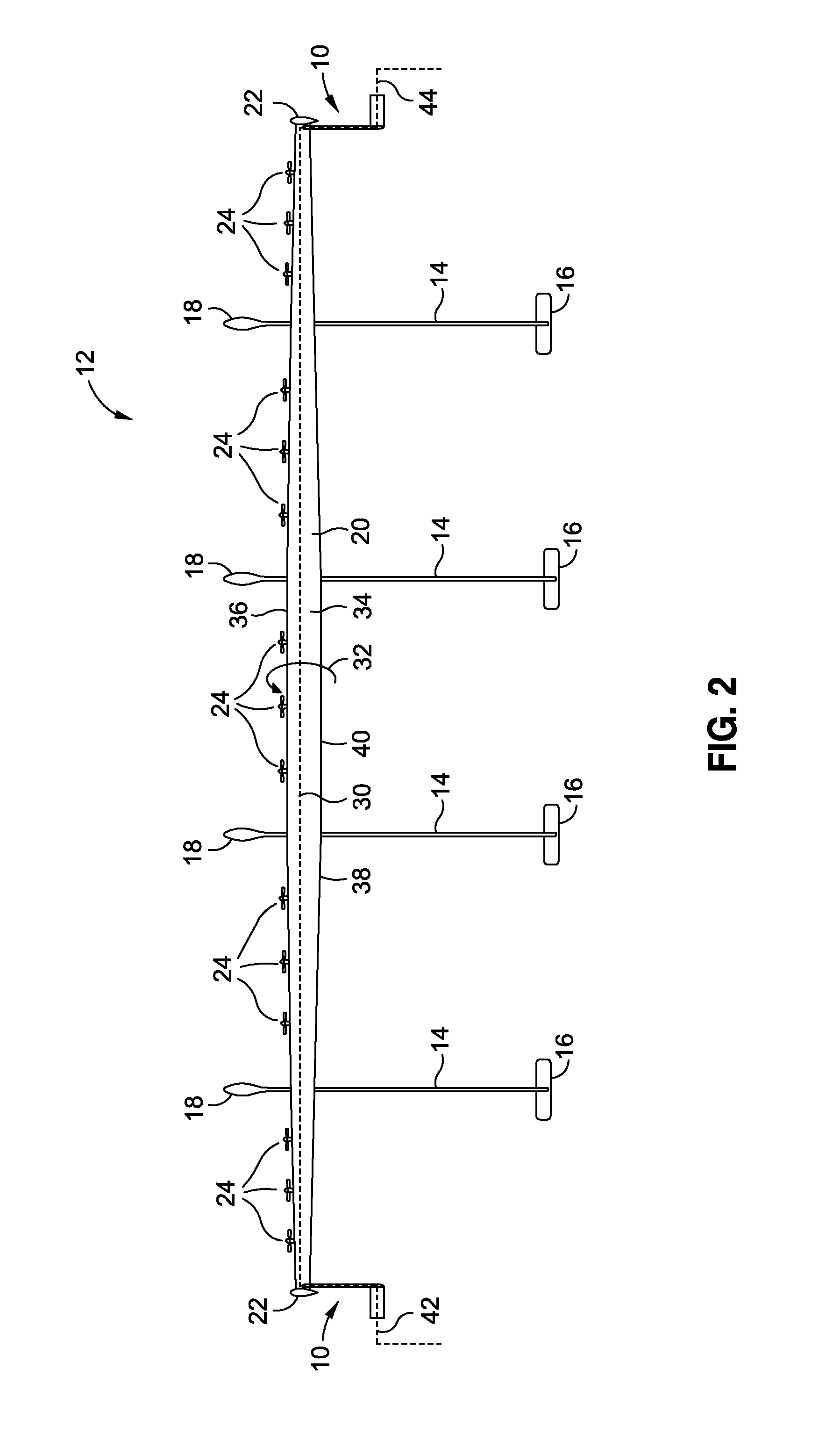 Wing tip load alleviation device and method