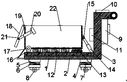 Material pushing cart for construction of road bridge