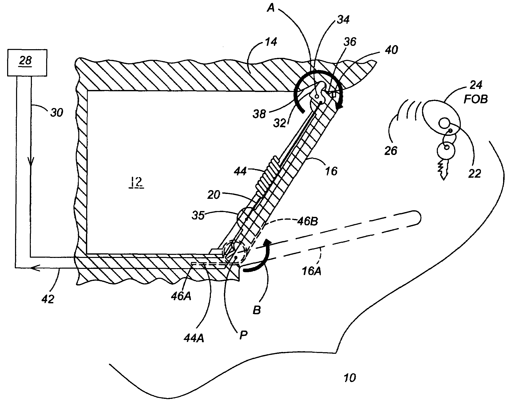 Compartment access system with active material component and method for controlling access to an interior compartment