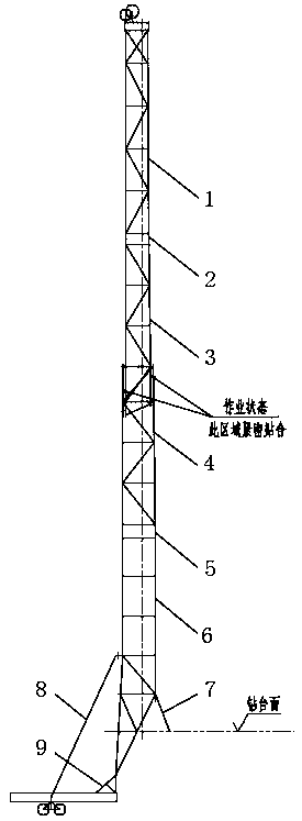 Trailer drilling and repairing machine derrick