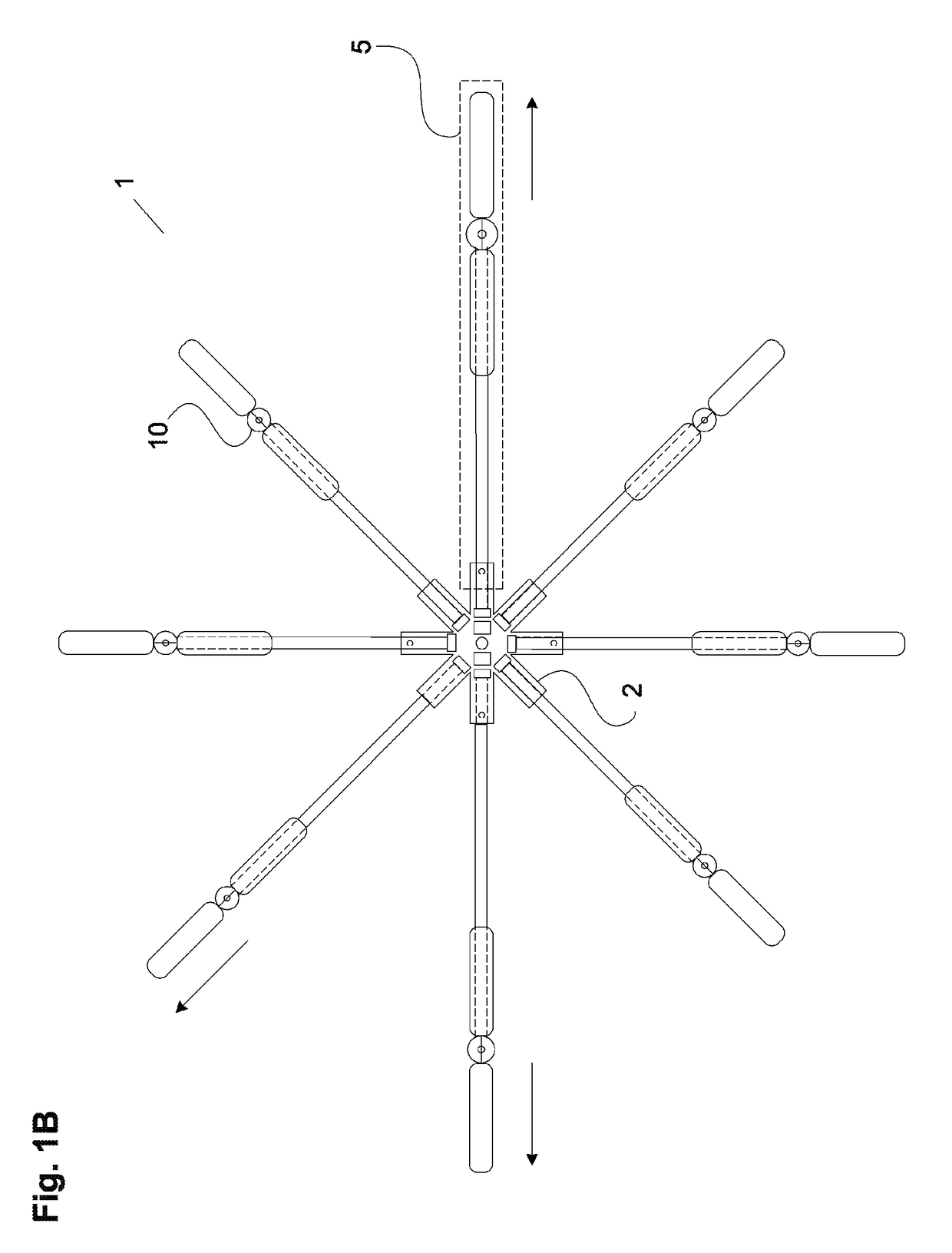 Multirotor drone with variable center of lift