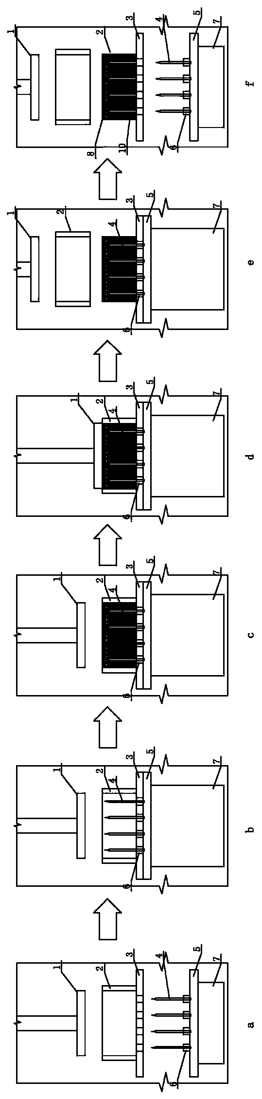 Tray hole piercing and guiding device and guide hole permeable brick preparation method