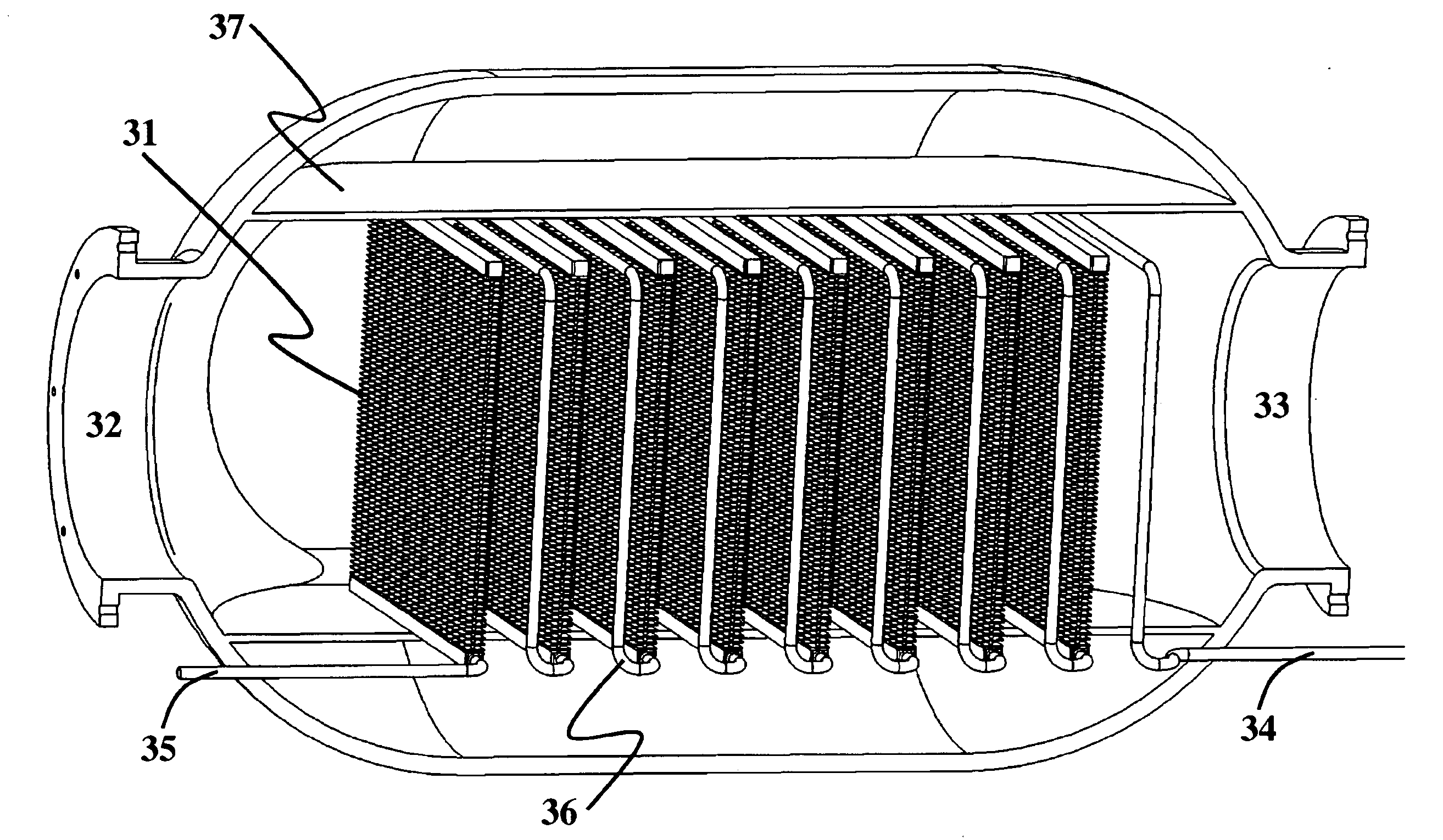 Compact, high-effectiveness, gas-to-gas compound recuperator with liquid intermediary