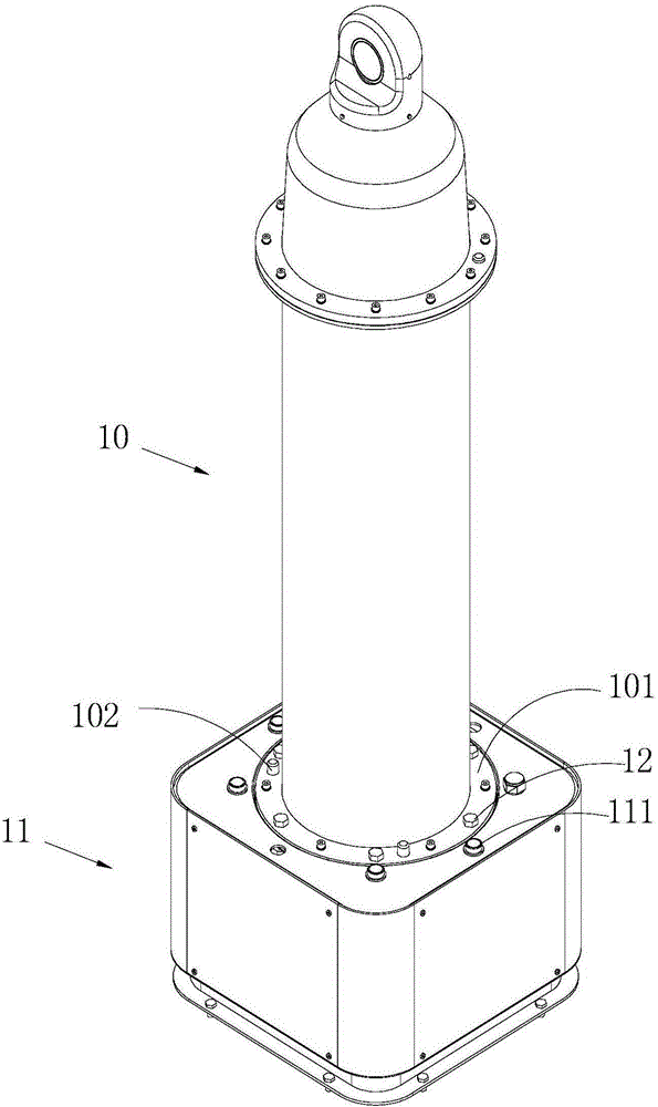 Nested pure water filtering tank installing structure