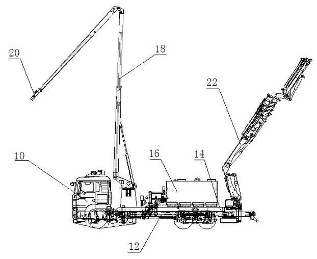 Two-arm fire fighting truck