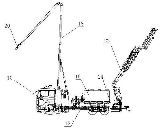 Two-arm fire fighting truck