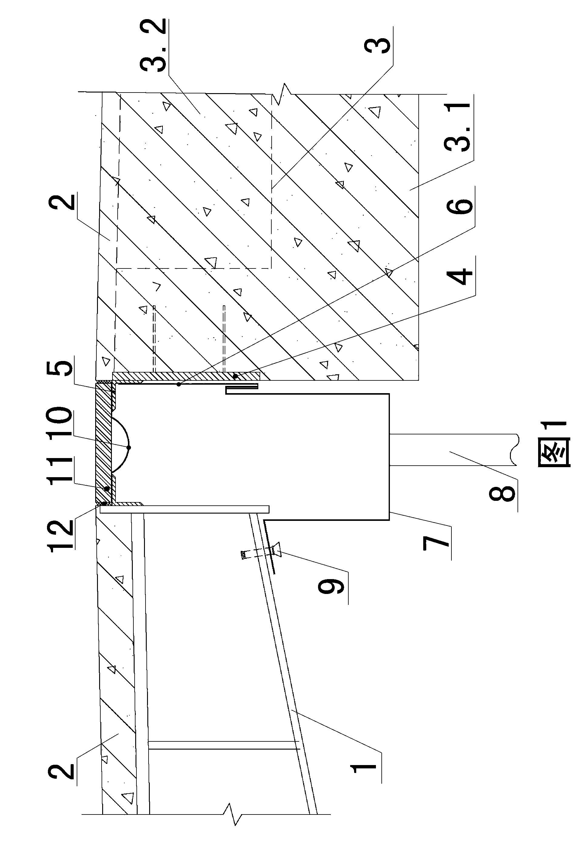 Viaduct drop-off deformation seam structure and construction method of viaduct drop-off deformation seam structure