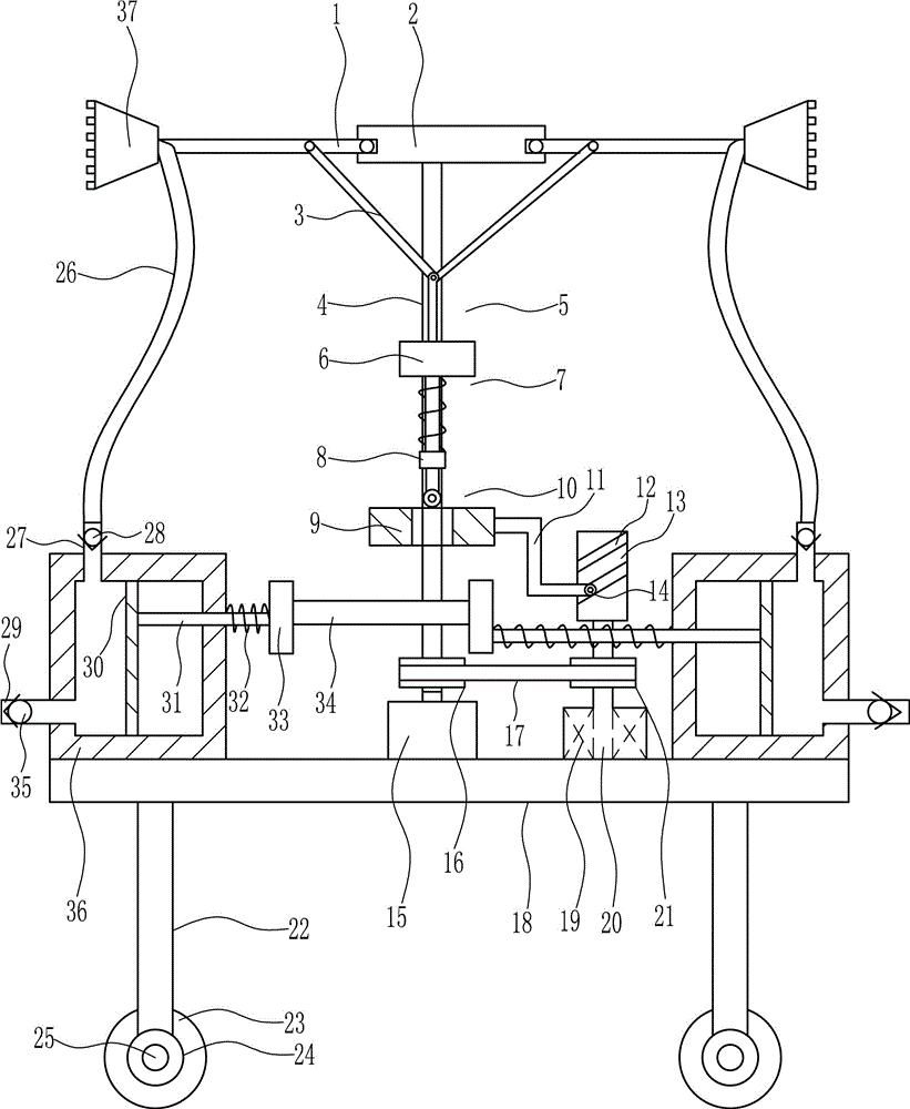 Uniform water spray device for culturing gardening seedlings