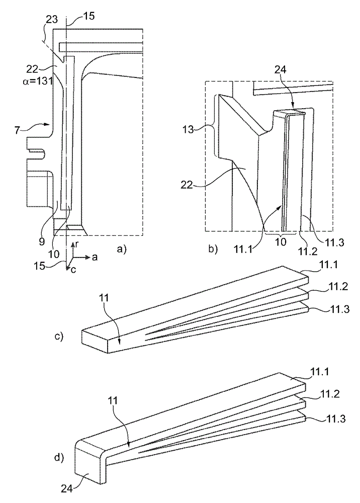 Blade of a rotary flow machine with a radial strip seal