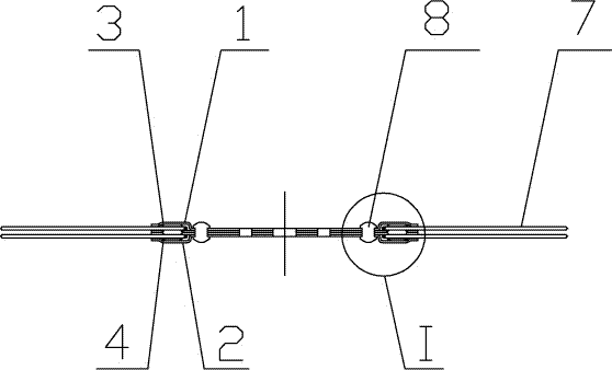 Double-layer fastened type open netlike separator