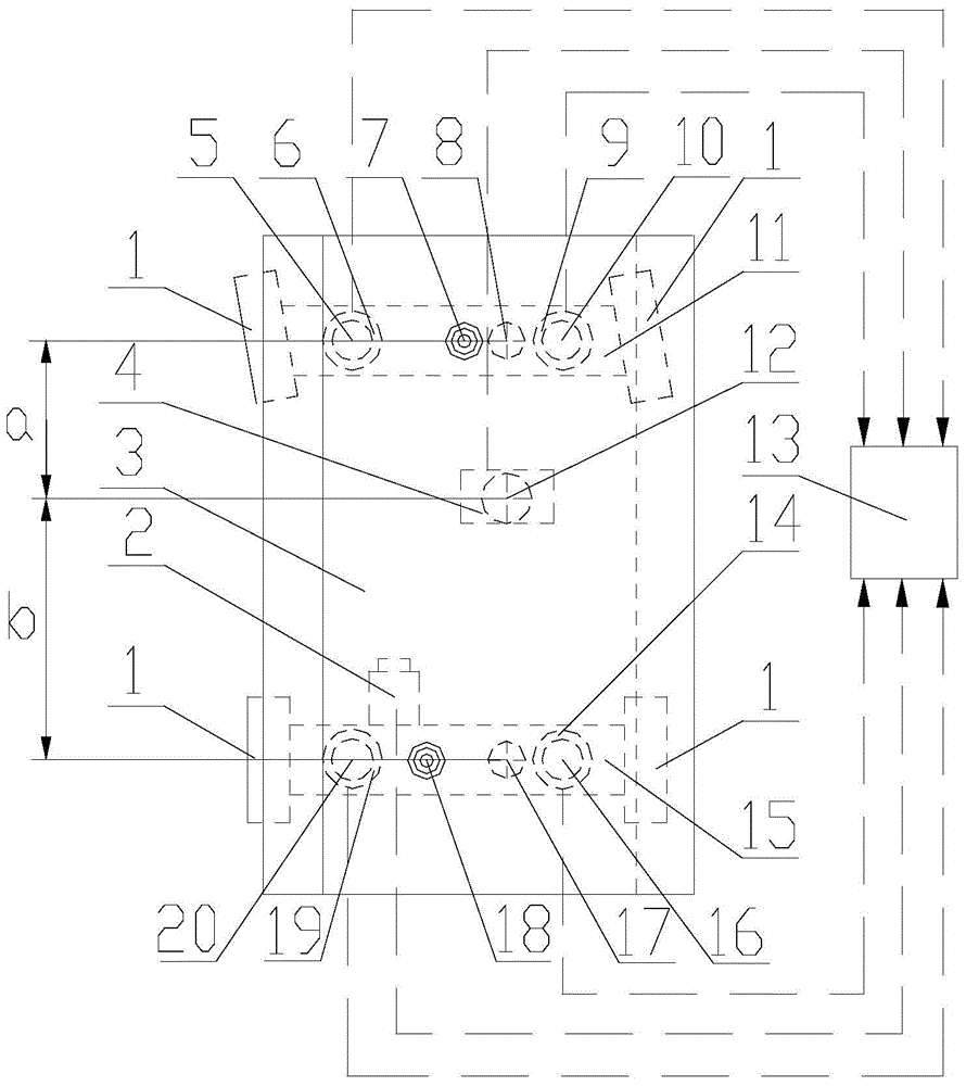 Dynamic measuring device for position of automobile heeling center axis and confirming method thereof