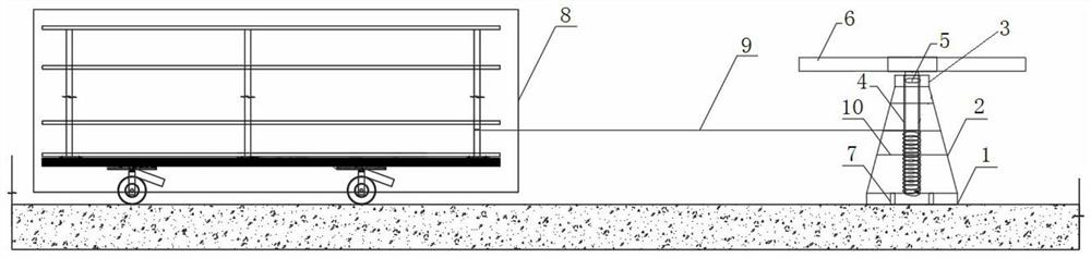 Deep foundation pit side wall steel mold trolley traction device