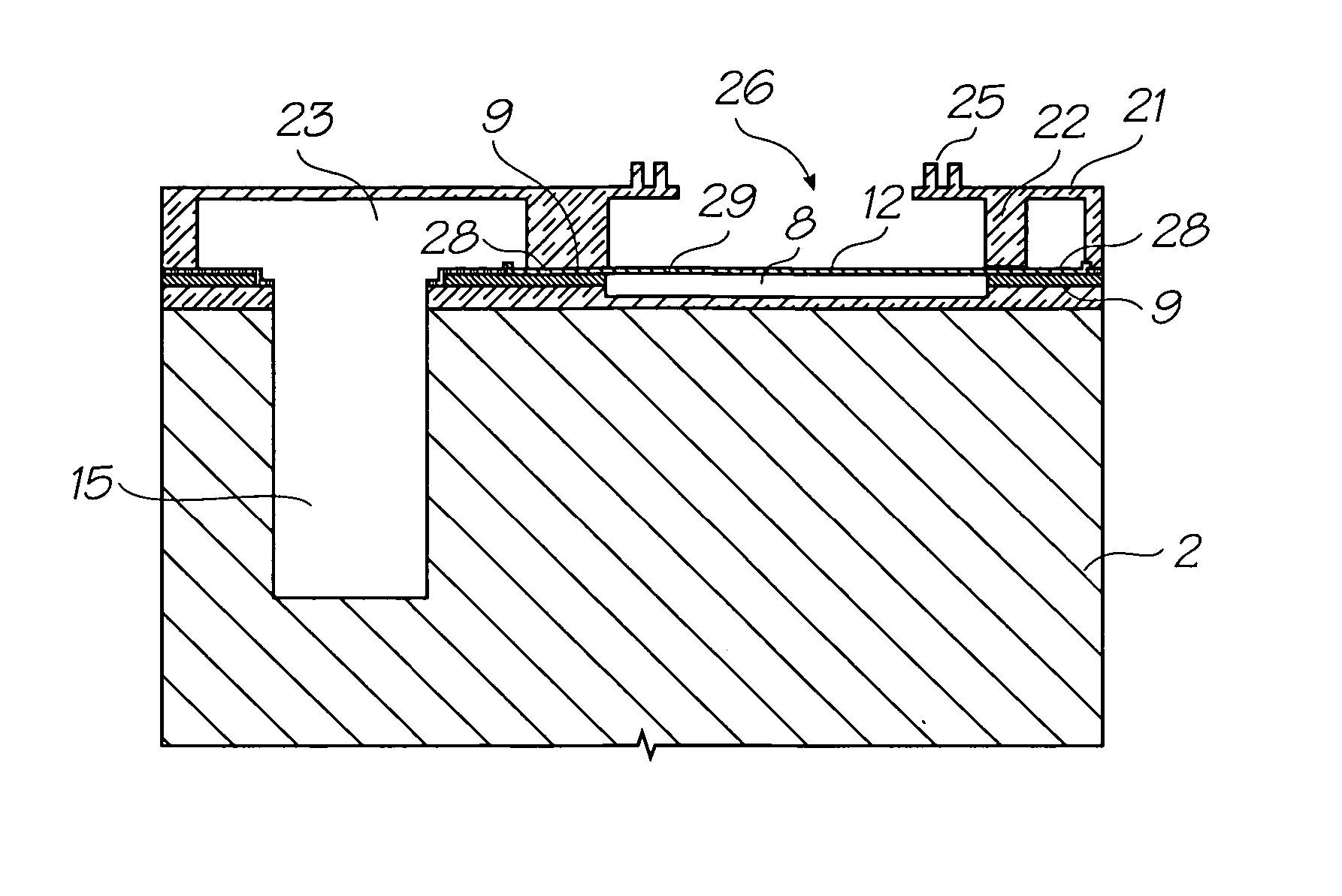 Low loss electrode connection for inkjet printhead