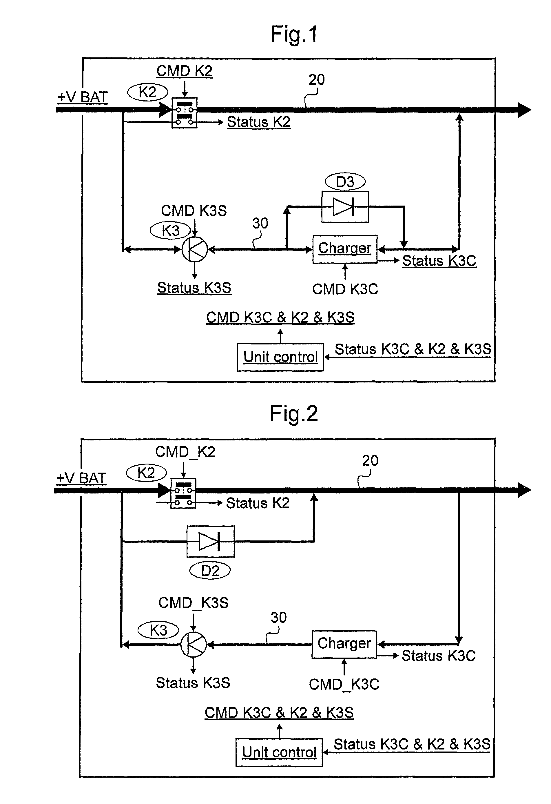 Electronic system for a battery