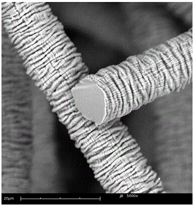 Preparation method of surface crease boron carbon nitride fiber