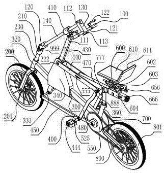 Hand-foot cooperative and chromium alloy oscillating bar driving bicycle