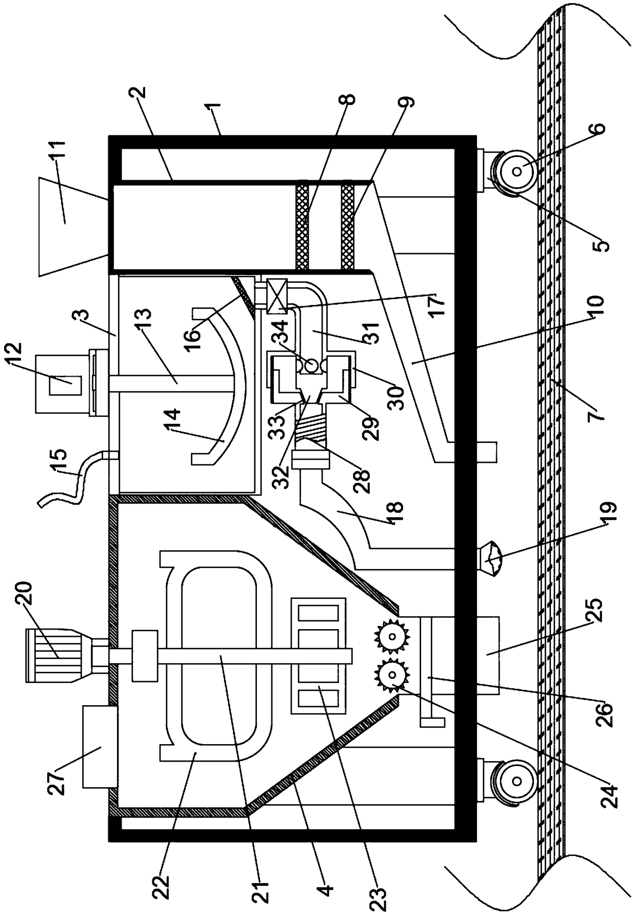 Fertilizer applying, seeding and soil covering integrating device for agricultural planting