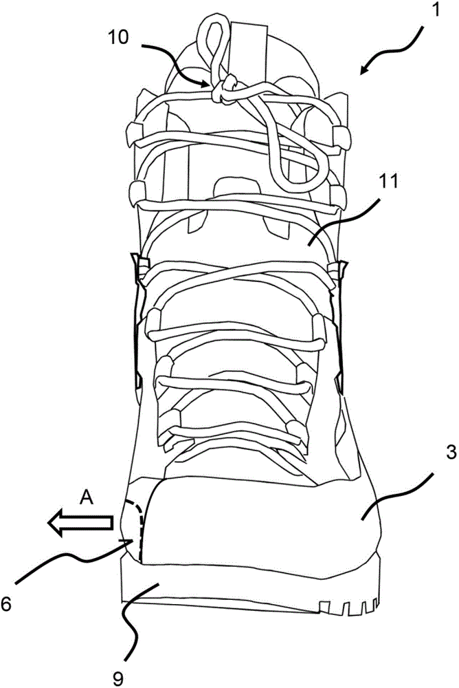 Outdoors shoe, in particular mountain or walking shoe