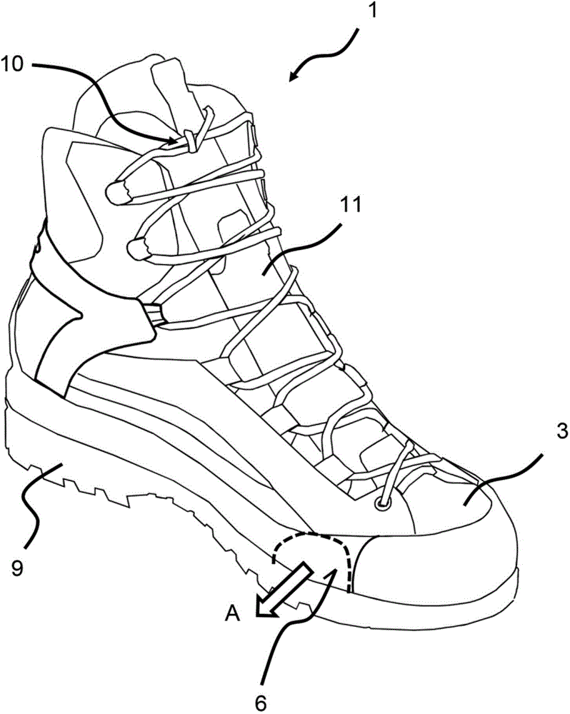 Outdoors shoe, in particular mountain or walking shoe