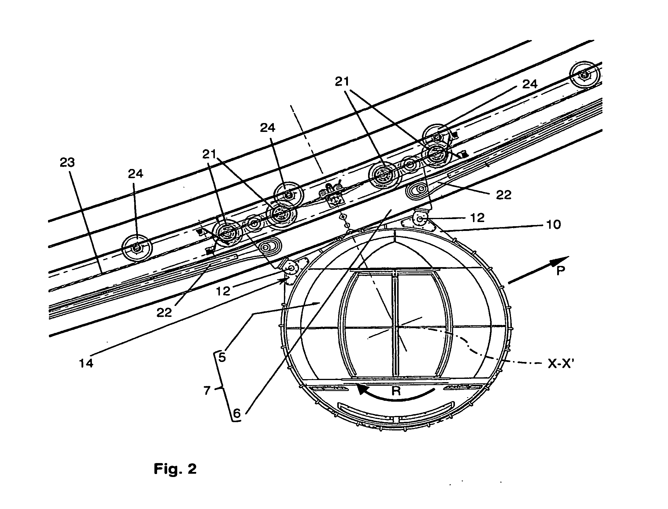 Mobile cabin and subset for the reception and the transport of at least one passenger, and recreational facility using the same