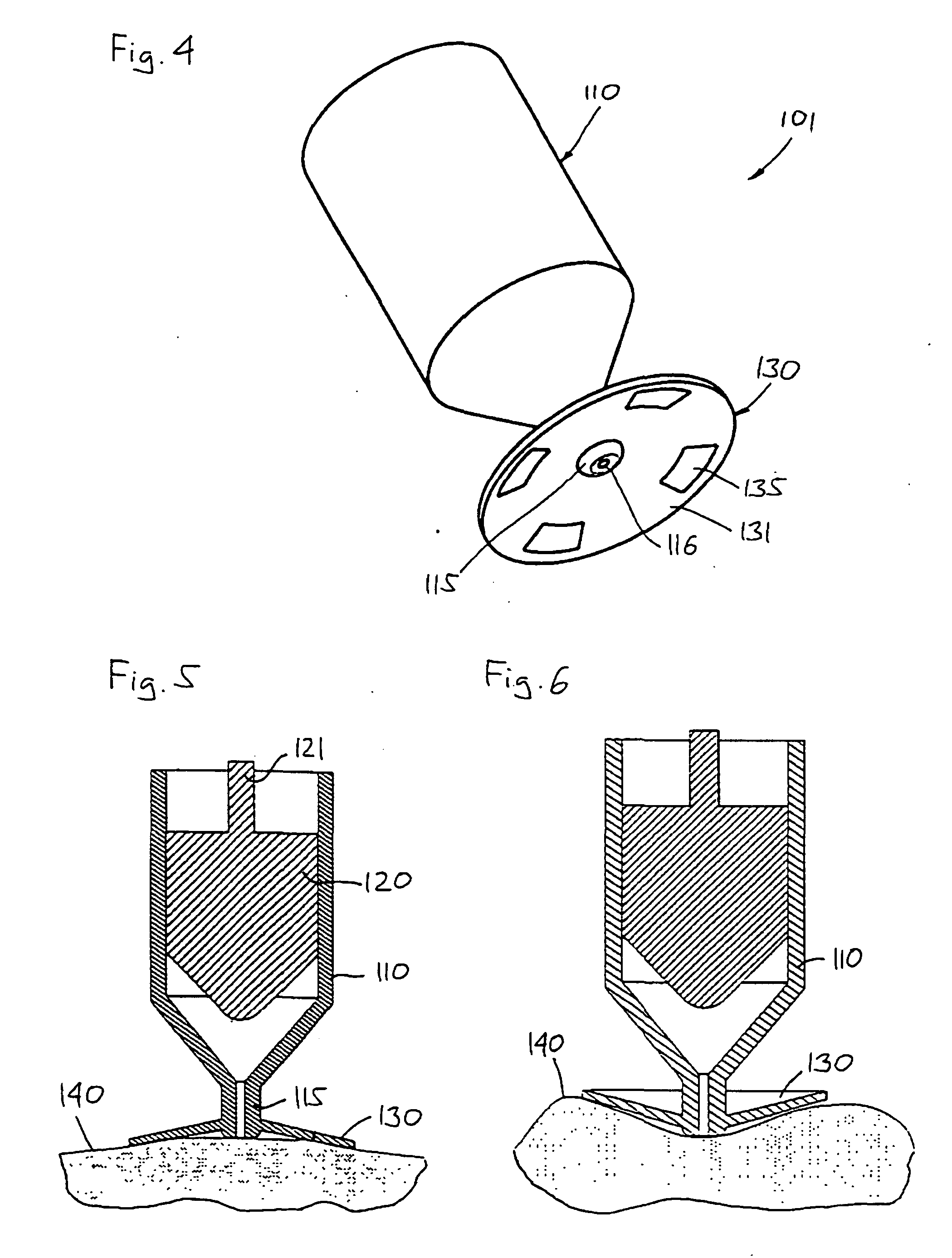 Nozzle device with skin stretching means