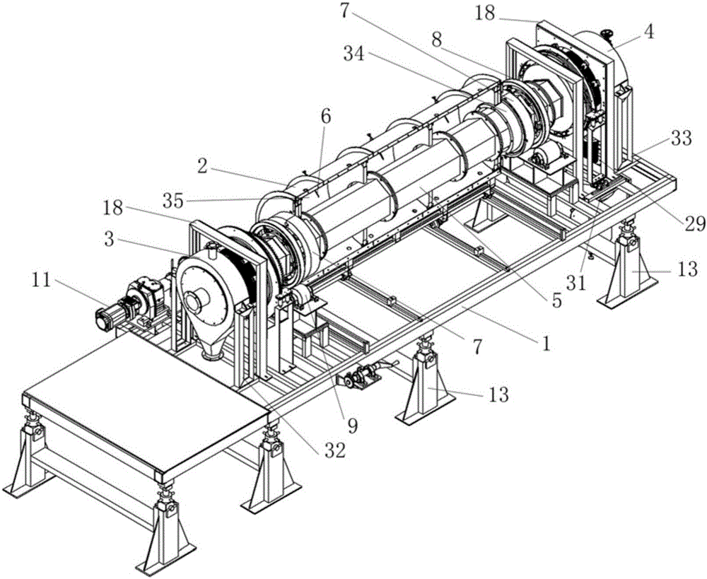 High-temperature atmosphere rotary kiln with lining pipe of hexagonal structure