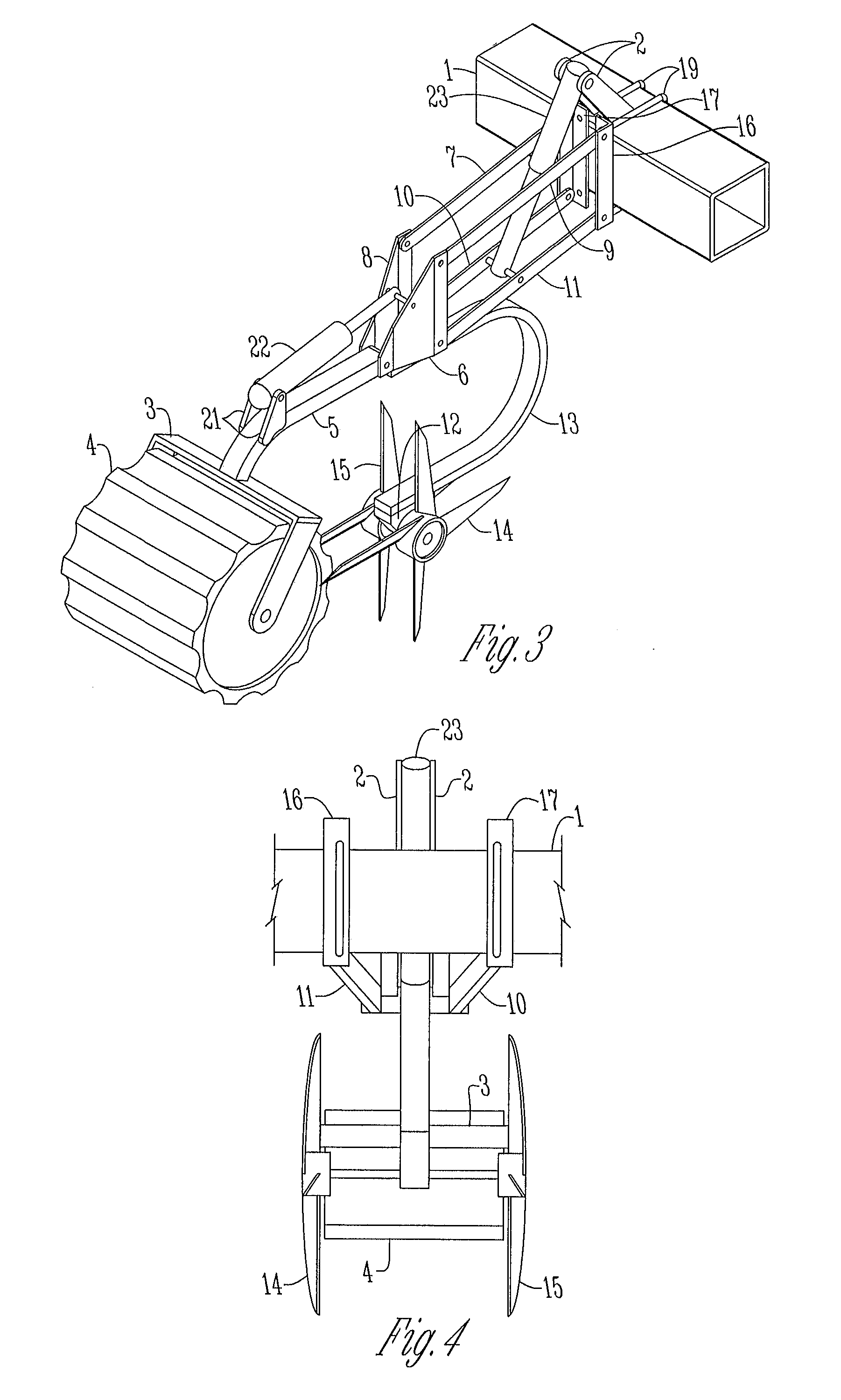 Tillage device for agricultural machinery or implements to reduce compaction caused by wheels in a field