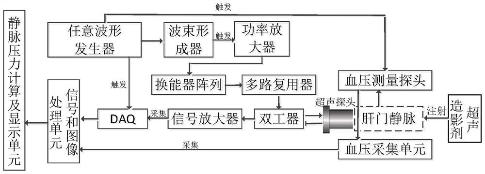 Noninvasive hepatic portal vein pressure estimation method and pressure measurement system