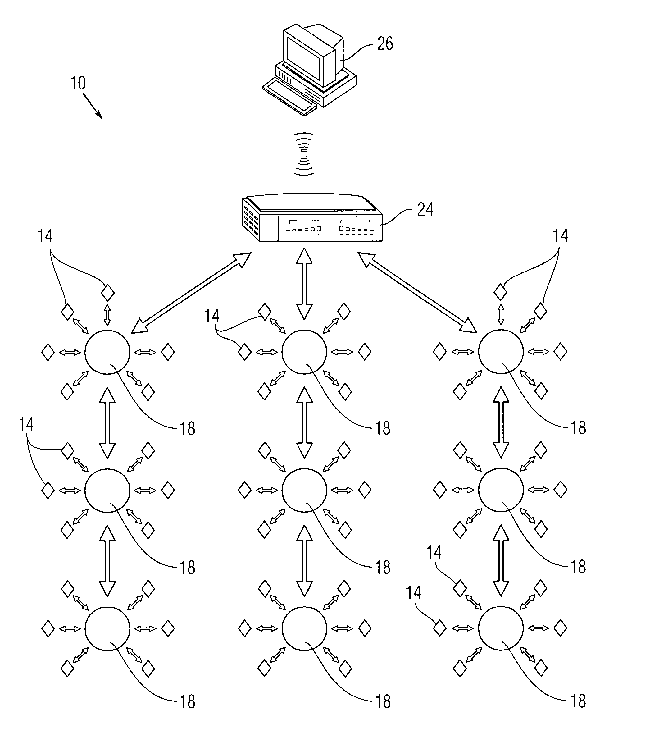 Wireless water flow monitoring and leak detection system, and method