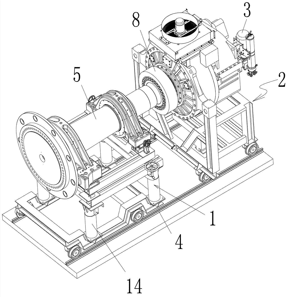 Device and method for centering wind power generator spindle and gearbox shaft expansion sleeve