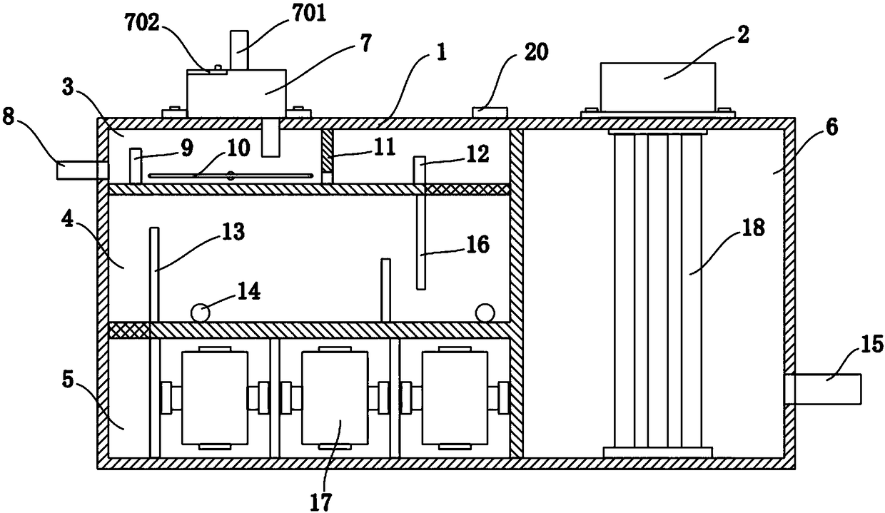 Domestic sewage recycling device and use method