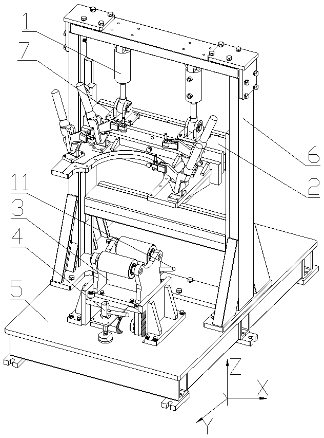 A power unit test bench capable of automatic positioning