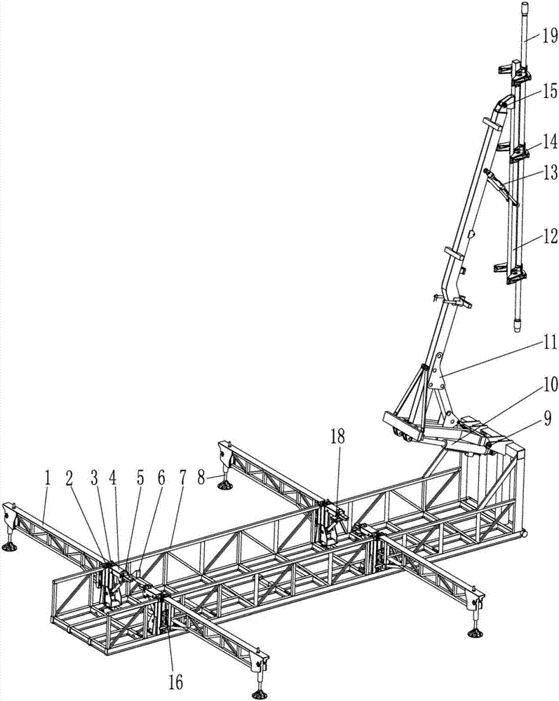 Device and method for conveying pipe column to center of wellhead in horizontal state