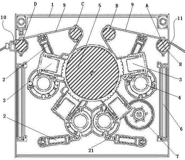 Turning type electrode group fabric atmosphere plasma treatment mechanism and two-side treatment mechanism