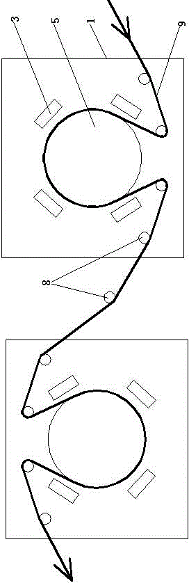 Turning type electrode group fabric atmosphere plasma treatment mechanism and two-side treatment mechanism