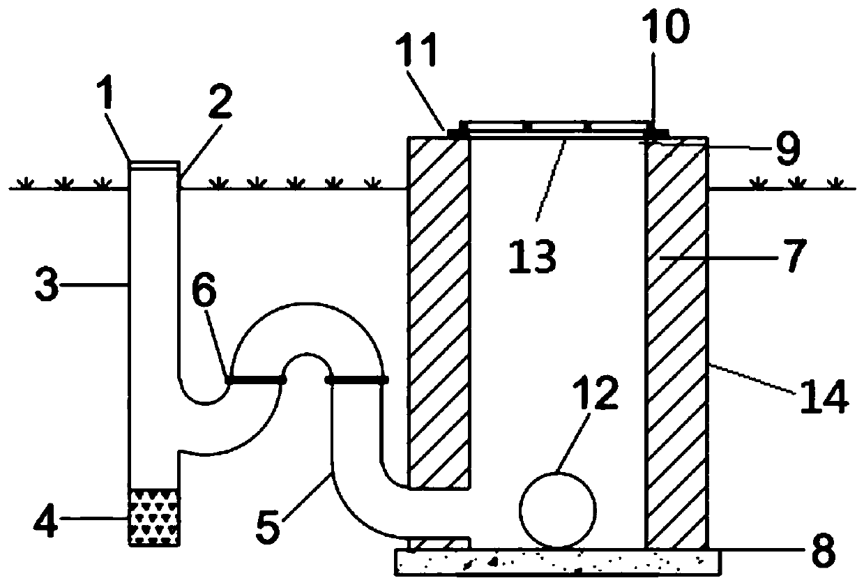 Overflow opening structure of biological detention facility