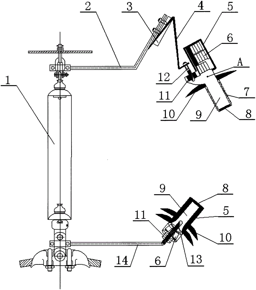 Pressure-equalizing deep suppression power frequency freewheeling arc lightning protection gap device