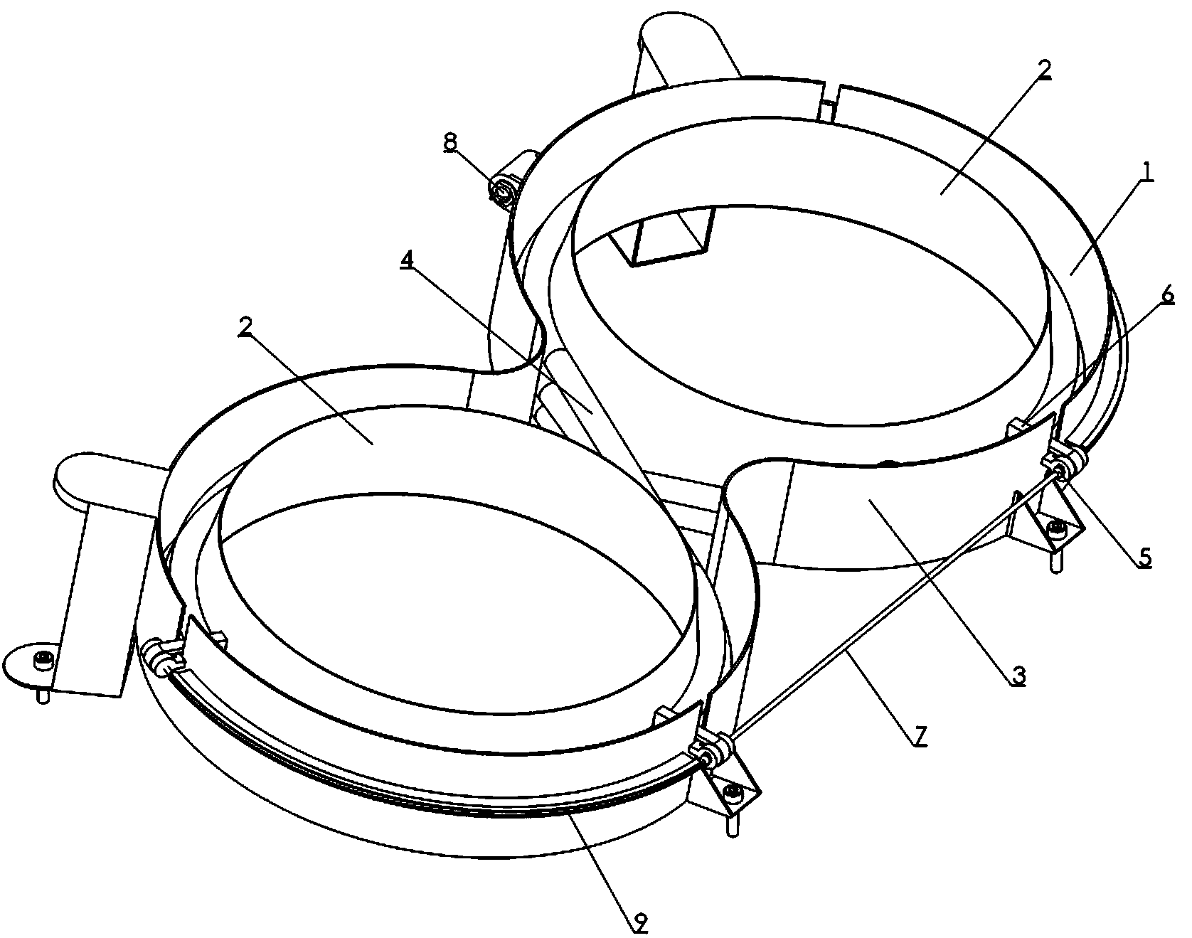 Wire harness managing device without twisting