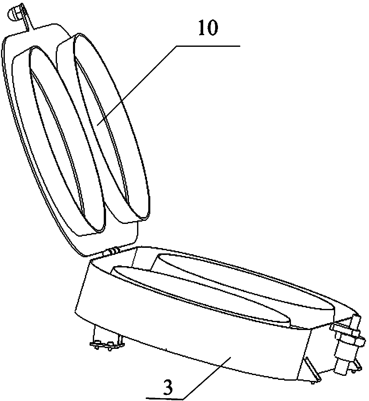 Wire harness managing device without twisting