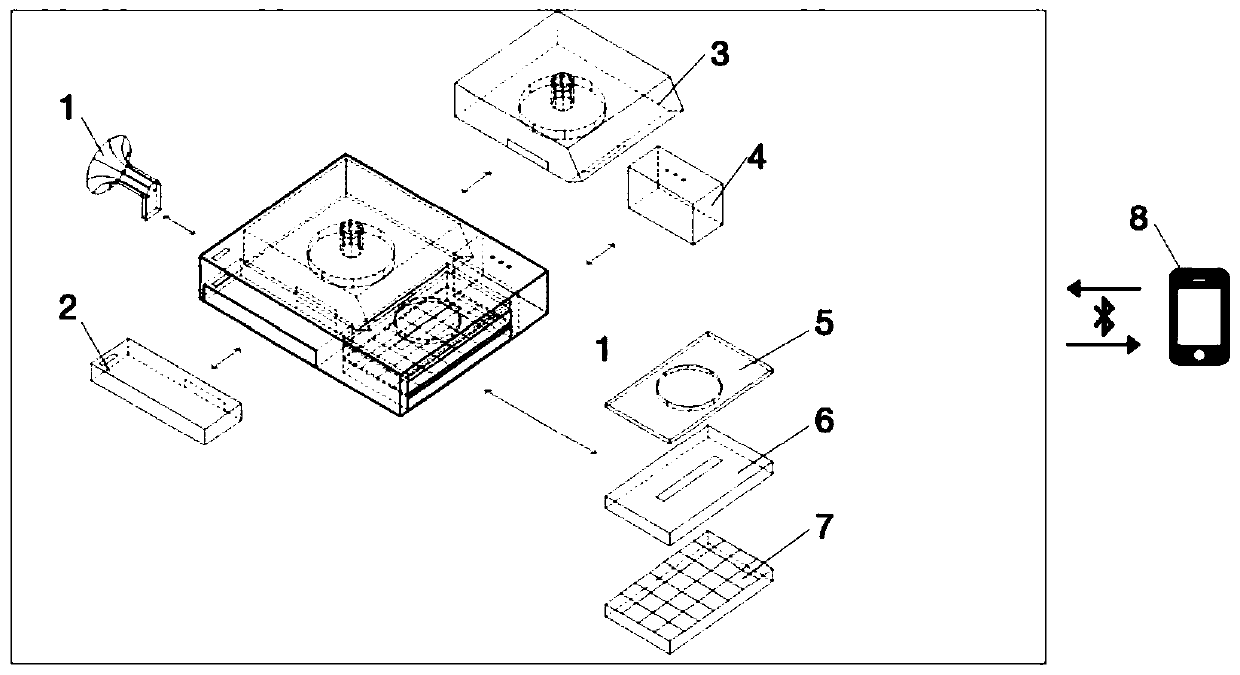 Nucleic acid image fluorescence detecting device integrating virus pretreatment structure