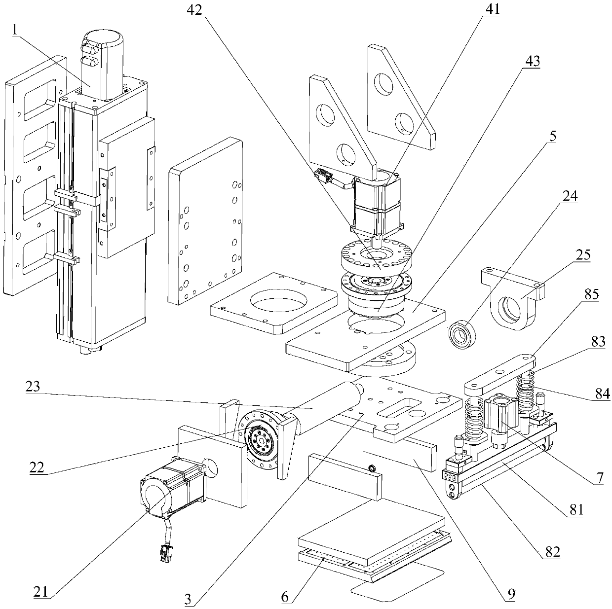 Film covering head of curved-surface film pasting mechanism