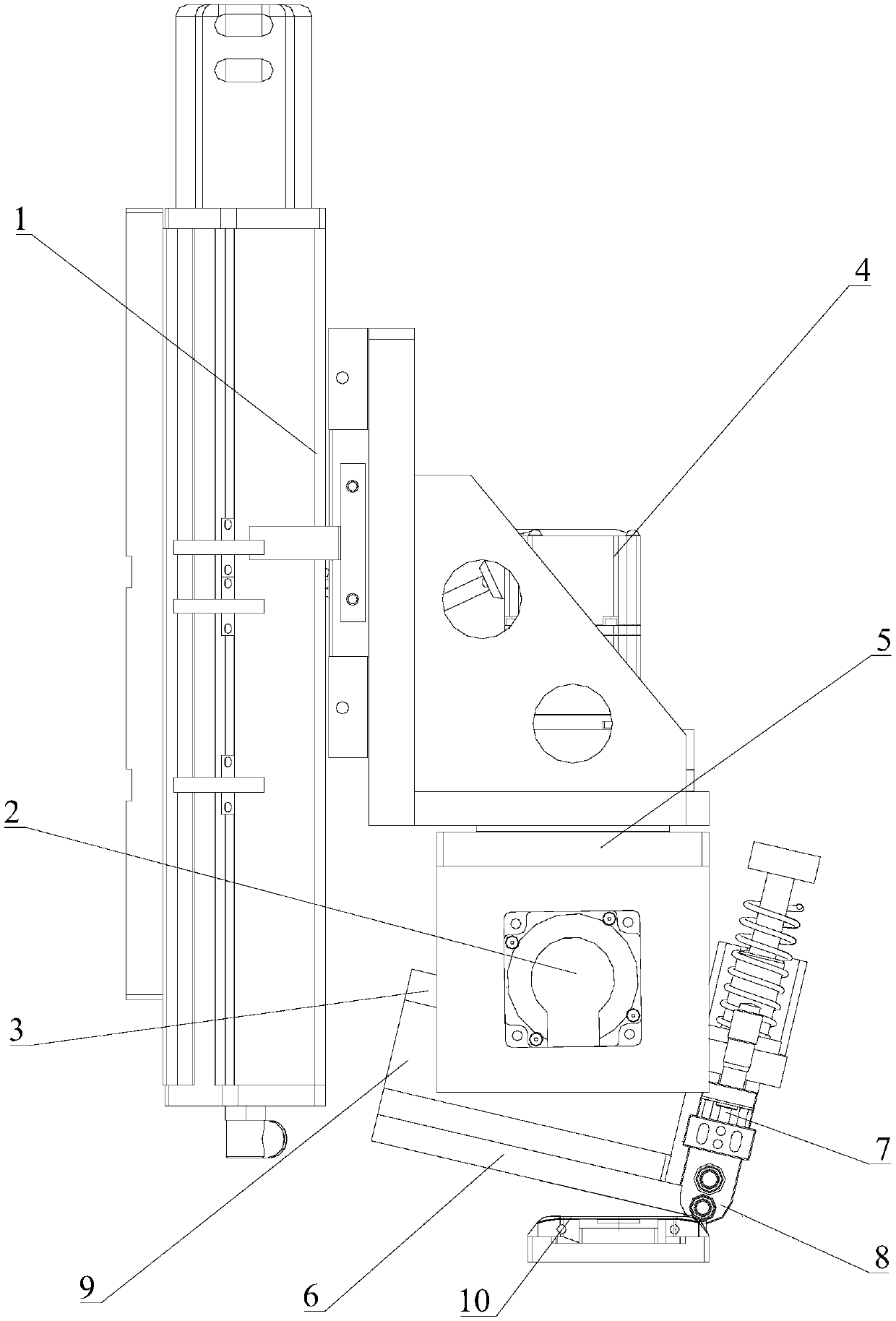 Film covering head of curved-surface film pasting mechanism