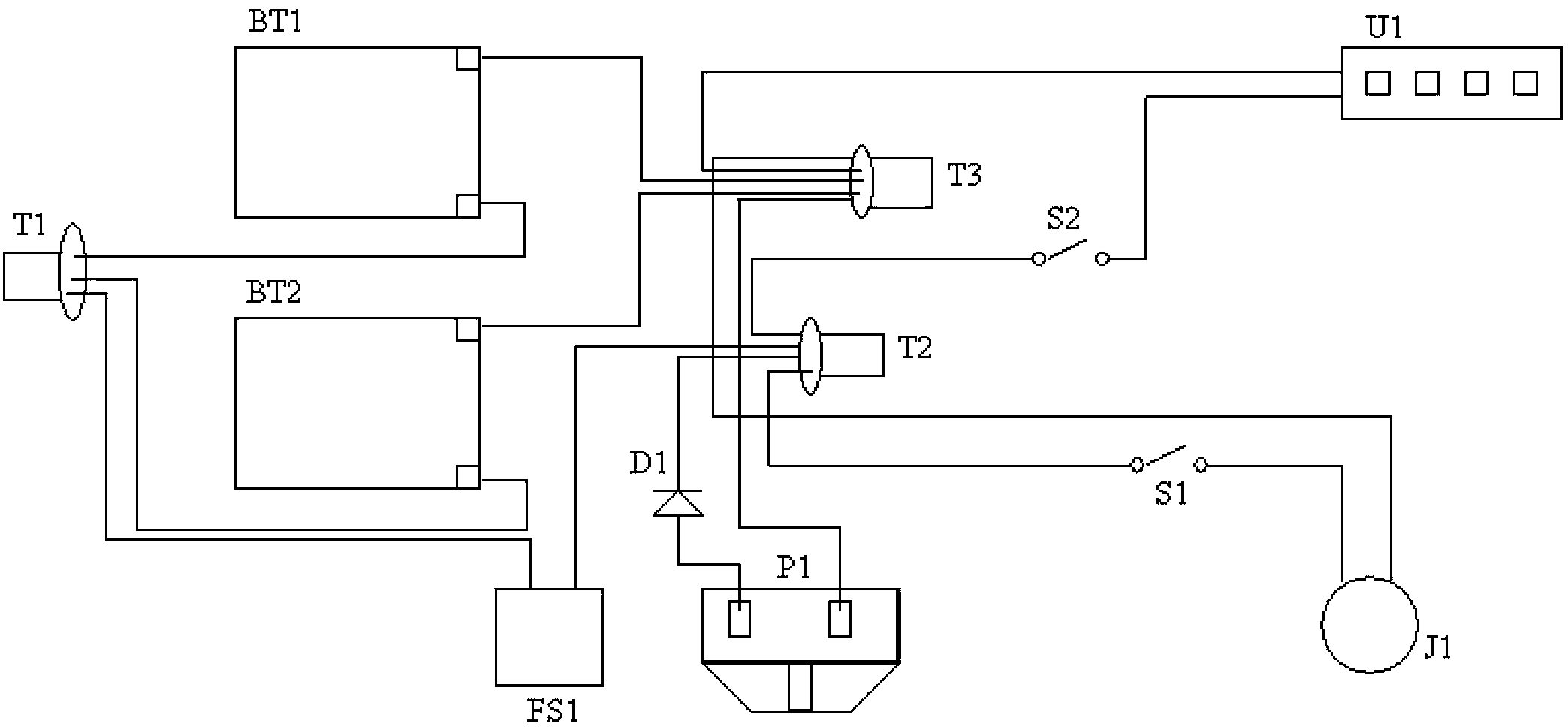 Lead-acid battery power supply lamp system