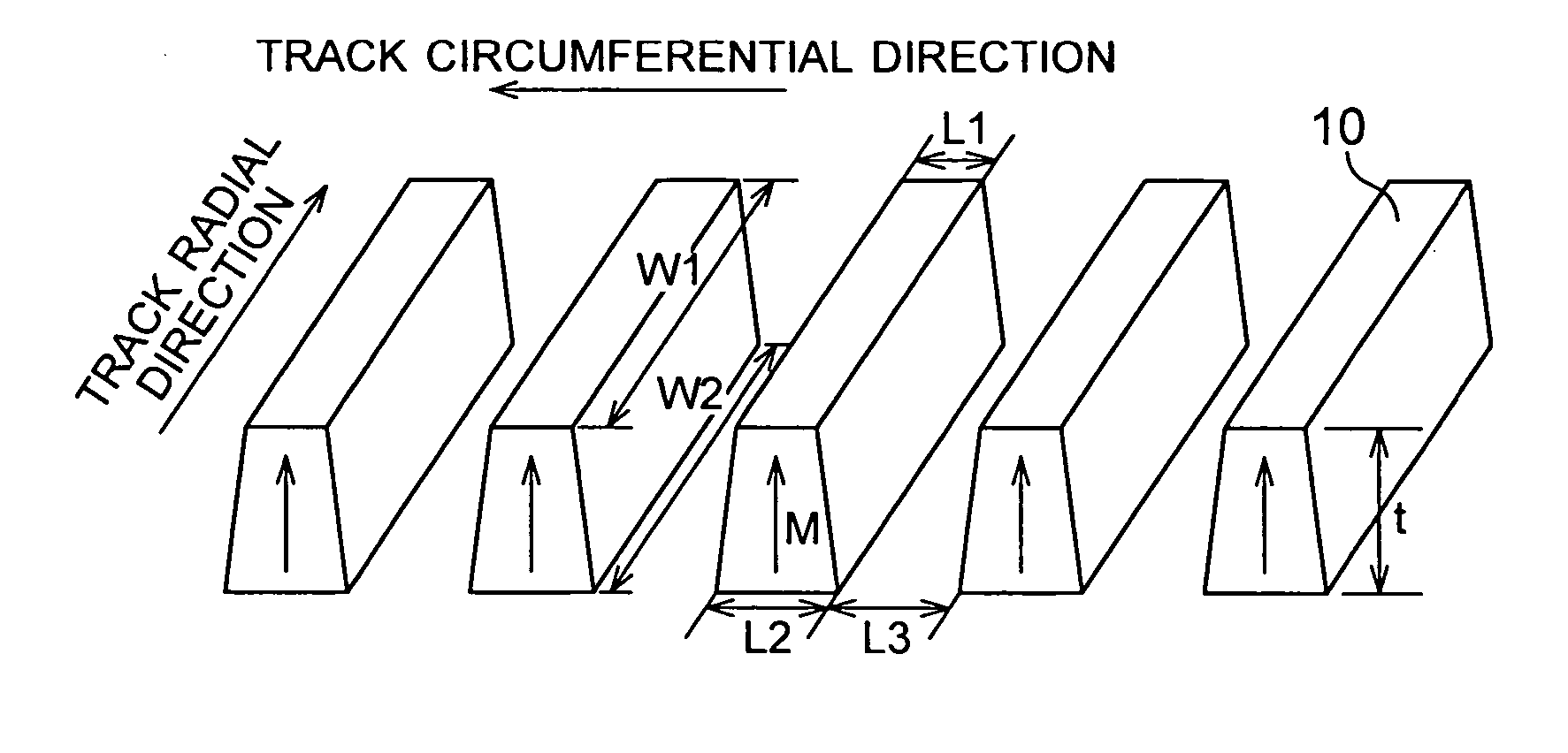 Magnetic recording and reproducing apparatus with recording layer having predeterminded convex-concase pattern