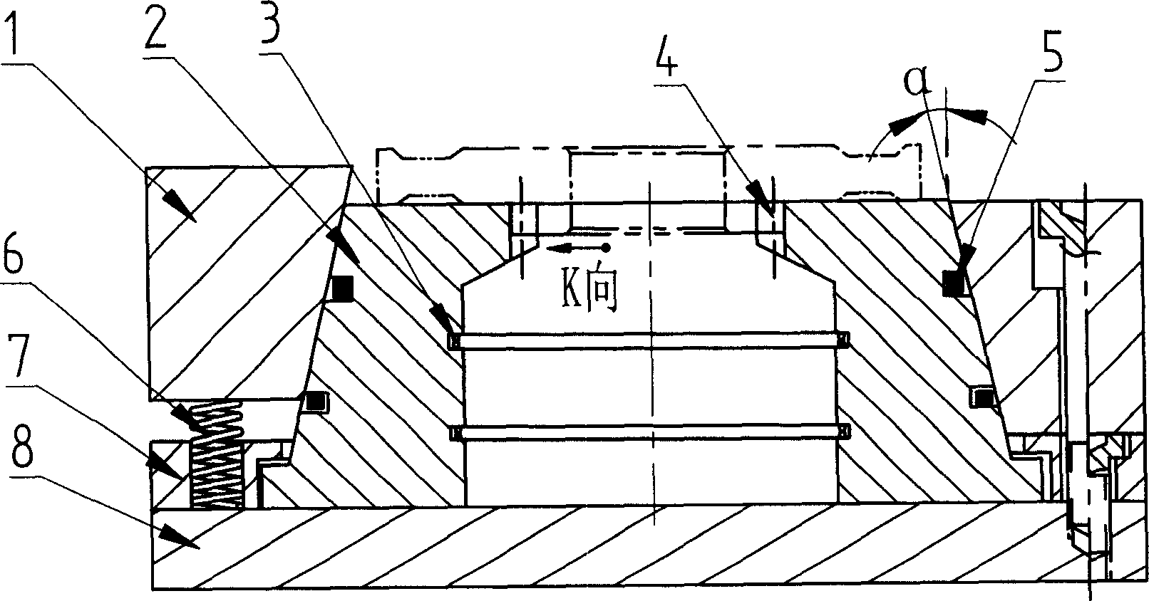 Inverse conical forming mould for automobile gearbox gear combining tooth