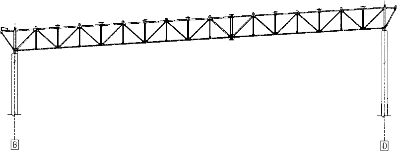 Method for drawing columns and enlarging distances after replacing beams at high altitude in industrial factory building