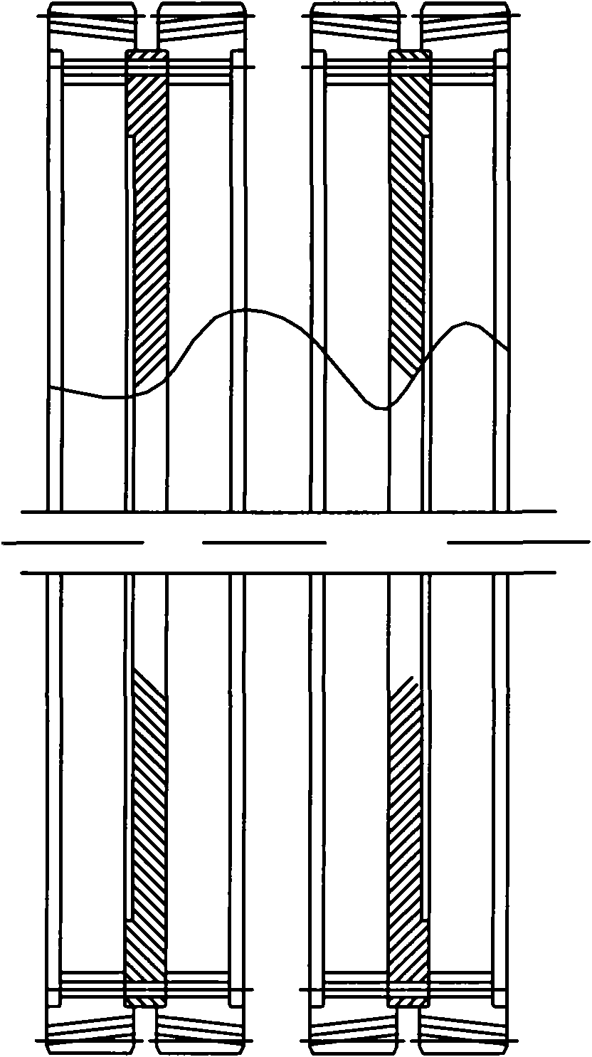 Method for processing large combination type herringbone gear