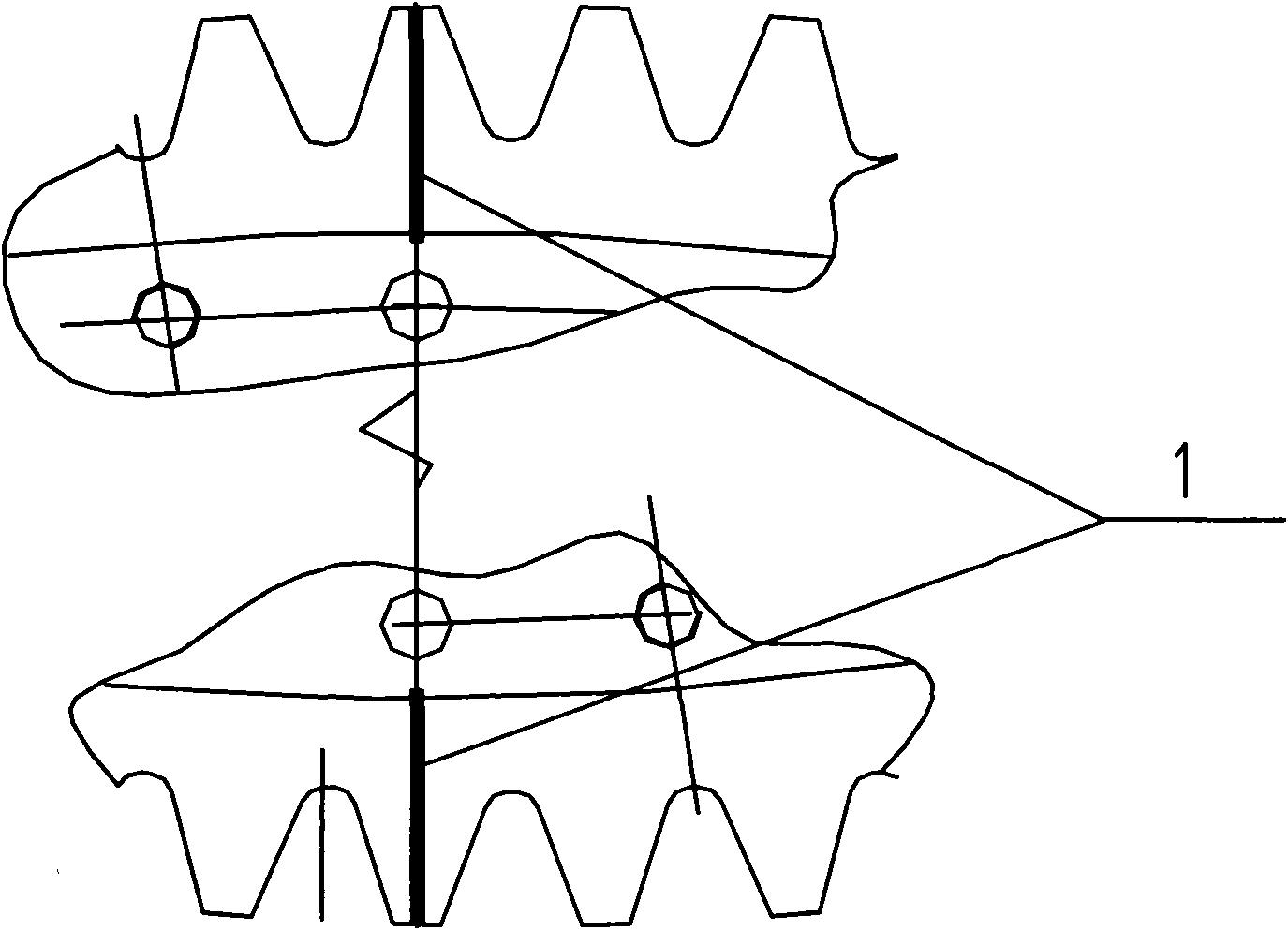 Method for processing large combination type herringbone gear