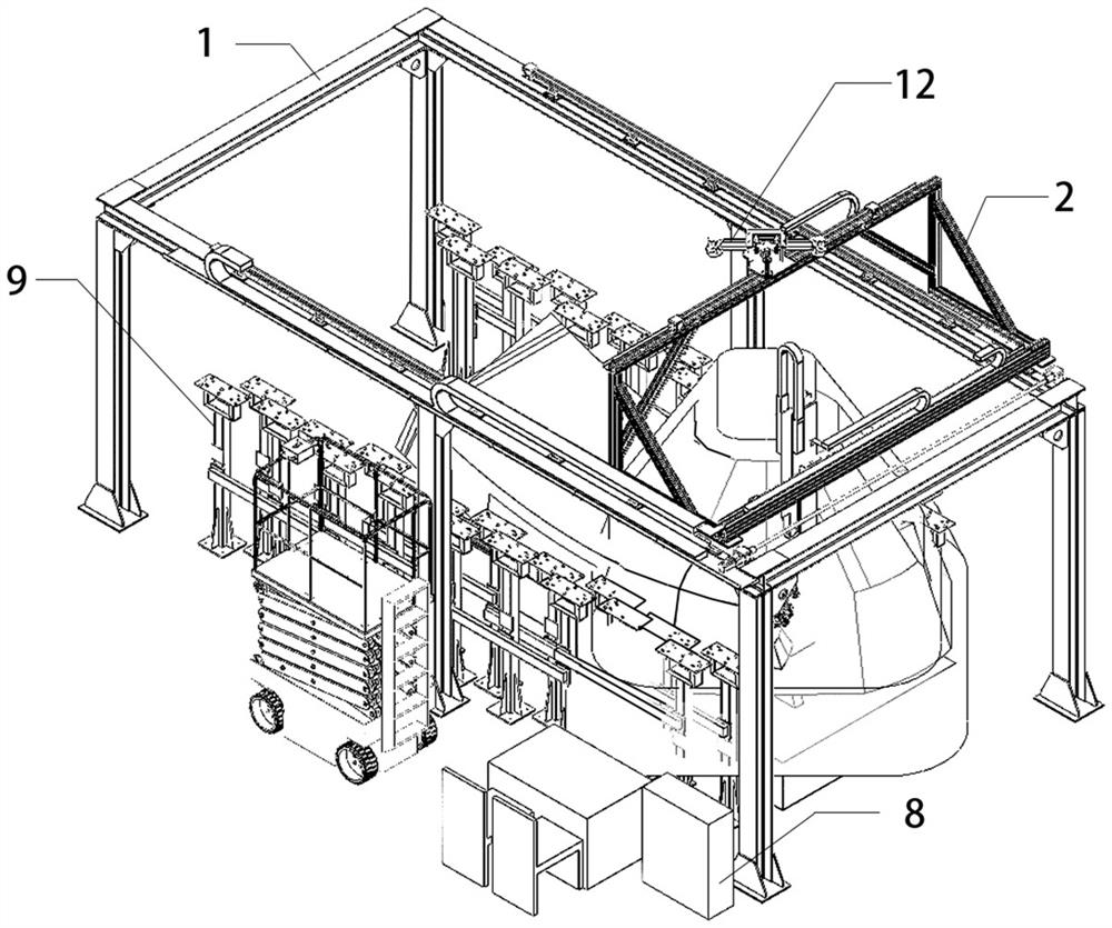 Mechanical system and measuring method for measuring sizes of tunnel segment and segment mold